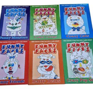 6 Triadent Peress 2000 Funny Faces Scary Monsters Reuseable Sticker Books